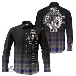 ScotsTee Shop Scottish Livingston Dress Clan Crest Tartan Alba Gu Brath Celtic Inspired Tartan Long Sleeve Shirt