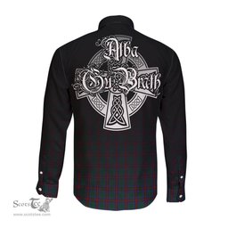 ScotsTee Shop Scottish Jardine Dress Clan Crest Tartan Alba Gu Brath Celtic Inspired Tartan Long Sleeve Shirt