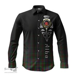 ScotsTee Shop Scottish MacDuff Hunting Clan Crest Tartan Alba Gu Brath Celtic Inspired Tartan Long Sleeve Shirt