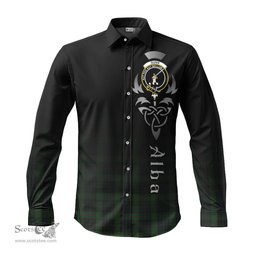 ScotsTee Shop Scottish Gunn Logan Clan Crest Tartan Alba Gu Brath Celtic Inspired Tartan Long Sleeve Shirt