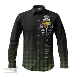 ScotsTee Shop Scottish MacIver Hunting Clan Crest Tartan Alba Gu Brath Celtic Inspired Tartan Long Sleeve Shirt