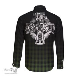 ScotsTee Shop Scottish MacIver Hunting Clan Crest Tartan Alba Gu Brath Celtic Inspired Tartan Long Sleeve Shirt