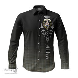 ScotsTee Shop Scottish Haig Clan Crest Tartan Alba Gu Brath Celtic Inspired Tartan Long Sleeve Shirt