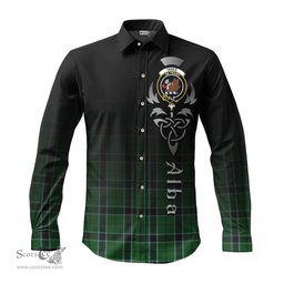 ScotsTee Shop Scottish Innes Hunting Clan Crest Tartan Alba Gu Brath Celtic Inspired Tartan Long Sleeve Shirt