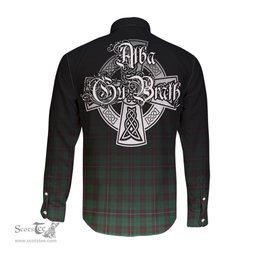 ScotsTee Shop Scottish MacKinnon Hunting Ancient Clan Crest Tartan Alba Gu Brath Celtic Inspired Tartan Long Sleeve Shirt