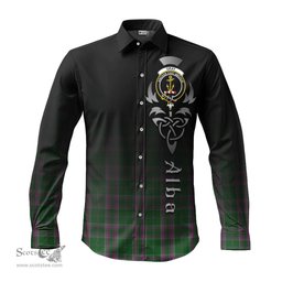 ScotsTee Shop Scottish Gray Hunting Clan Crest Tartan Alba Gu Brath Celtic Inspired Tartan Long Sleeve Shirt
