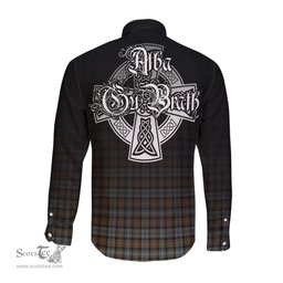 ScotsTee Shop Scottish Gordon Weathered Clan Crest Tartan Alba Gu Brath Celtic Inspired Tartan Long Sleeve Shirt