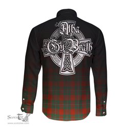 ScotsTee Shop Scottish MacGregor Ancient Clan Crest Tartan Alba Gu Brath Celtic Inspired Tartan Long Sleeve Shirt