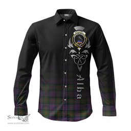 ScotsTee Shop Scottish MacDonell of Glengarry Clan Crest Tartan Alba Gu Brath Celtic Inspired Tartan Long Sleeve Shirt