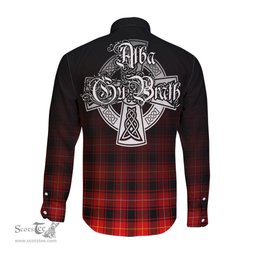 ScotsTee Shop Scottish MacIver Modern Clan Crest Tartan Alba Gu Brath Celtic Inspired Tartan Long Sleeve Shirt