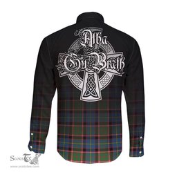 ScotsTee Shop Scottish Glass Clan Crest Tartan Alba Gu Brath Celtic Inspired Tartan Long Sleeve Shirt