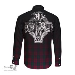 ScotsTee Shop Scottish Lindsay Clan Crest Tartan Alba Gu Brath Celtic Inspired Tartan Long Sleeve Shirt