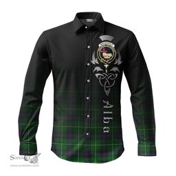 ScotsTee Shop Scottish MacDonald of The Isles Clan Crest Tartan Alba Gu Brath Celtic Inspired Tartan Long Sleeve Shirt