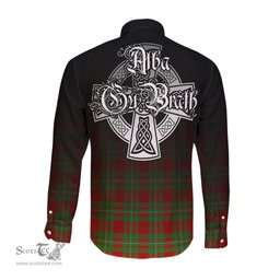 ScotsTee Shop Scottish Grierson Clan Crest Tartan Alba Gu Brath Celtic Inspired Tartan Long Sleeve Shirt