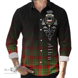 ScotsTee Shop Scottish Grierson Clan Crest Tartan Alba Gu Brath Celtic Inspired Tartan Long Sleeve Shirt