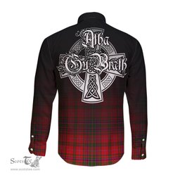 ScotsTee Shop Scottish MacDougall Modern Clan Crest Tartan Alba Gu Brath Celtic Inspired Tartan Long Sleeve Shirt