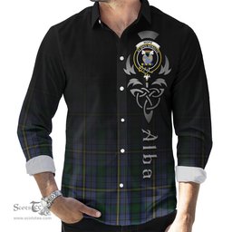 ScotsTee Shop Scottish Hope Clan Originaux Clan Crest Tartan Alba Gu Brath Celtic Inspired Tartan Long Sleeve Shirt
