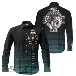 ScotsTee Shop Scottish Keith Ancient Clan Crest Tartan Alba Gu Brath Celtic Inspired Tartan Long Sleeve Shirt