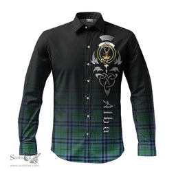 ScotsTee Shop Scottish Keith Ancient Clan Crest Tartan Alba Gu Brath Celtic Inspired Tartan Long Sleeve Shirt