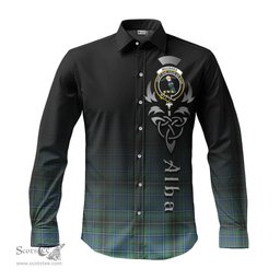 ScotsTee Shop Scottish MacInnes Ancient Clan Crest Tartan Alba Gu Brath Celtic Inspired Tartan Long Sleeve Shirt