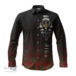 ScotsTee Shop Scottish MacAlister of Glenbarr Clan Crest Tartan Alba Gu Brath Celtic Inspired Tartan Long Sleeve Shirt