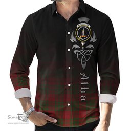 ScotsTee Shop Scottish MacAlister of Glenbarr Clan Crest Tartan Alba Gu Brath Celtic Inspired Tartan Long Sleeve Shirt