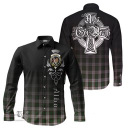 ScotsTee Shop Scottish MacKinnon Dress Clan Crest Tartan Alba Gu Brath Celtic Inspired Tartan Long Sleeve Shirt