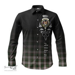 ScotsTee Shop Scottish MacKinnon Dress Clan Crest Tartan Alba Gu Brath Celtic Inspired Tartan Long Sleeve Shirt