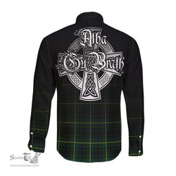 ScotsTee Shop Scottish MacArthur Modern Clan Crest Tartan Alba Gu Brath Celtic Inspired Tartan Long Sleeve Shirt