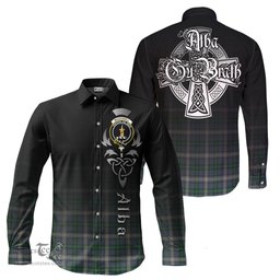 ScotsTee Shop Scottish MacDowall Clan Crest Tartan Alba Gu Brath Celtic Inspired Tartan Long Sleeve Shirt