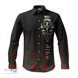 ScotsTee Shop Scottish MacCulloch Clan Crest Tartan Alba Gu Brath Celtic Inspired Tartan Long Sleeve Shirt
