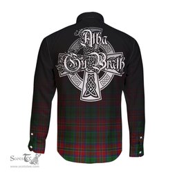 ScotsTee Shop Scottish MacCulloch Clan Crest Tartan Alba Gu Brath Celtic Inspired Tartan Long Sleeve Shirt