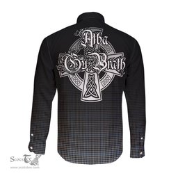 ScotsTee Shop Scottish Gladstone Clan Crest Tartan Alba Gu Brath Celtic Inspired Tartan Long Sleeve Shirt