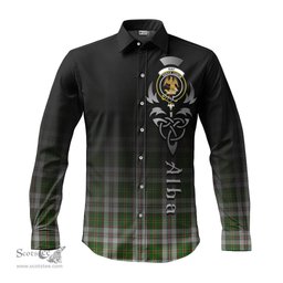 ScotsTee Shop Scottish Hay White Dress Clan Crest Tartan Alba Gu Brath Celtic Inspired Tartan Long Sleeve Shirt