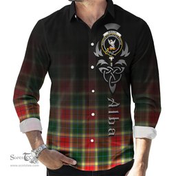 ScotsTee Shop Scottish Gibsone (Gibson-Gibbs) Clan Crest Tartan Alba Gu Brath Celtic Inspired Tartan Long Sleeve Shirt