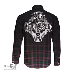 ScotsTee Shop Scottish MacFarlane Hunting Modern Clan Crest Tartan Alba Gu Brath Celtic Inspired Tartan Long Sleeve Shirt