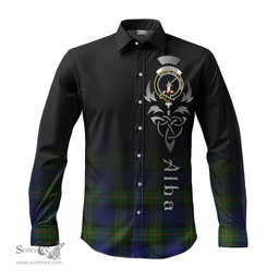ScotsTee Shop Scottish Jamieson Clan Crest Tartan Alba Gu Brath Celtic Inspired Tartan Long Sleeve Shirt