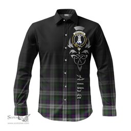 ScotsTee Shop Scottish MacCallum Dress Clan Crest Tartan Alba Gu Brath Celtic Inspired Tartan Long Sleeve Shirt