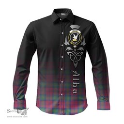 ScotsTee Shop Scottish Lindsay Ancient Clan Crest Tartan Alba Gu Brath Celtic Inspired Tartan Long Sleeve Shirt