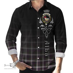 ScotsTee Shop Scottish MacDonald Dress Clan Crest Tartan Alba Gu Brath Celtic Inspired Tartan Long Sleeve Shirt