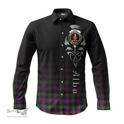 ScotsTee Shop Scottish Logan Modern Clan Crest Tartan Alba Gu Brath Celtic Inspired Tartan Long Sleeve Shirt