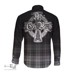 ScotsTee Shop Scottish Glendinning Clan Crest Tartan Alba Gu Brath Celtic Inspired Tartan Long Sleeve Shirt