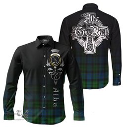 ScotsTee Shop Scottish MacKie Clan Crest Tartan Alba Gu Brath Celtic Inspired Tartan Long Sleeve Shirt