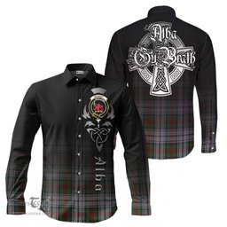 ScotsTee Shop Scottish MacDuff Dress Clan Crest Tartan Alba Gu Brath Celtic Inspired Tartan Long Sleeve Shirt
