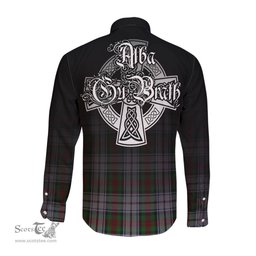 ScotsTee Shop Scottish MacDuff Dress Clan Crest Tartan Alba Gu Brath Celtic Inspired Tartan Long Sleeve Shirt