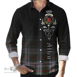 ScotsTee Shop Scottish MacDuff Dress Clan Crest Tartan Alba Gu Brath Celtic Inspired Tartan Long Sleeve Shirt
