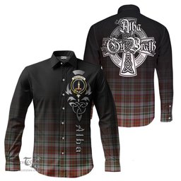 ScotsTee Shop Scottish MacAlister Dress Clan Crest Tartan Alba Gu Brath Celtic Inspired Tartan Long Sleeve Shirt