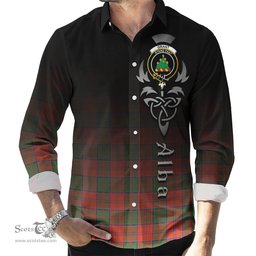 ScotsTee Shop Scottish Grant Ancient Clan Crest Tartan Alba Gu Brath Celtic Inspired Tartan Long Sleeve Shirt