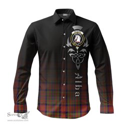 ScotsTee Shop Scottish Hepburn Clan Crest Tartan Alba Gu Brath Celtic Inspired Tartan Long Sleeve Shirt