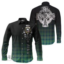 ScotsTee Shop Scottish Kennedy Ancient Clan Crest Tartan Alba Gu Brath Celtic Inspired Tartan Long Sleeve Shirt